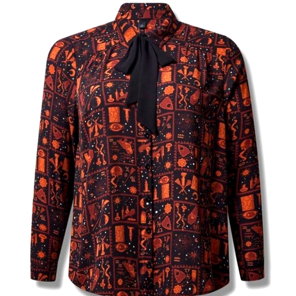 ❤️NWT VINTAGE TORRID DISNEY HOCUS POCUS BOW BLOUSE LONG SLEEVE HALLOWEEN - PLUS - Picture 10 of 12